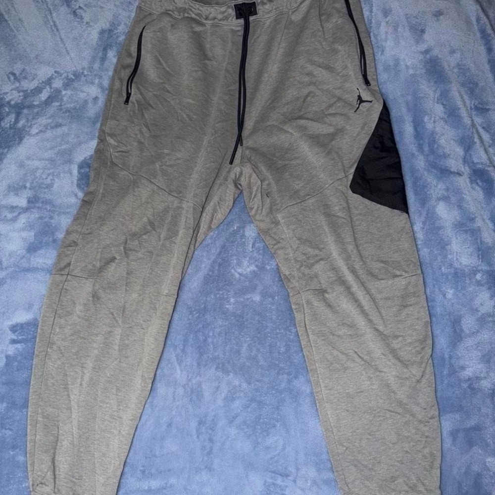 Nike Mens Size 2XL Gray Jordan Air Statement Fleece Dri-FIT Sweatpants Slim‎ Fit